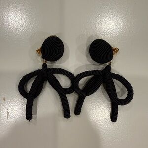 Rebecca de Ravenel Claudia bow clip-on earrings in black